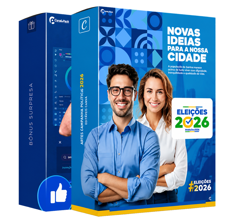 Pack de Artes Políticas — caixa do produto